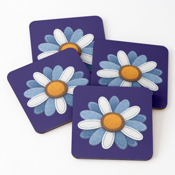 Item preview, Boho Blue Denim & White Daisy Patch Aesthetic designed and sold by Far Out Goods.