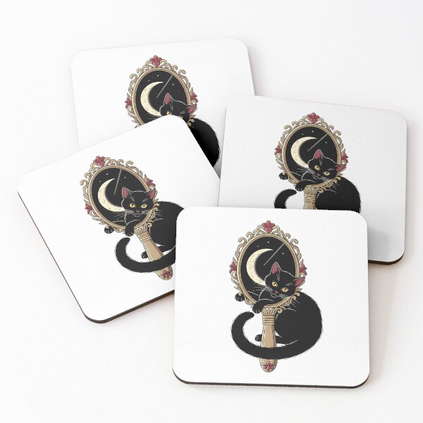 Item preview, Crescent Mirror Black Cat designed and sold by IllumeInk.
