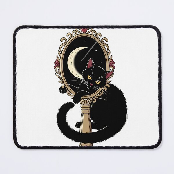 Item preview, Crescent Mirror Black Cat designed and sold by IllumeInk.