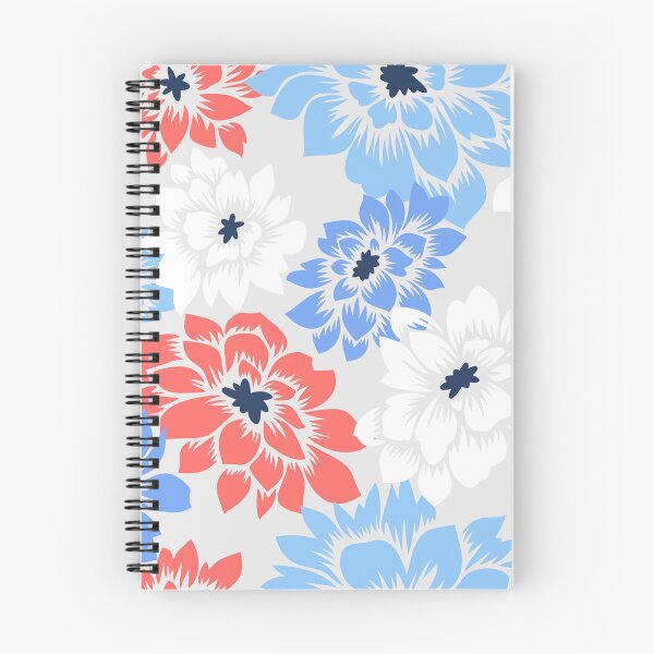 Item preview, Suave estampado floral azul coral sobre gris claro designed and sold by HumanMess.