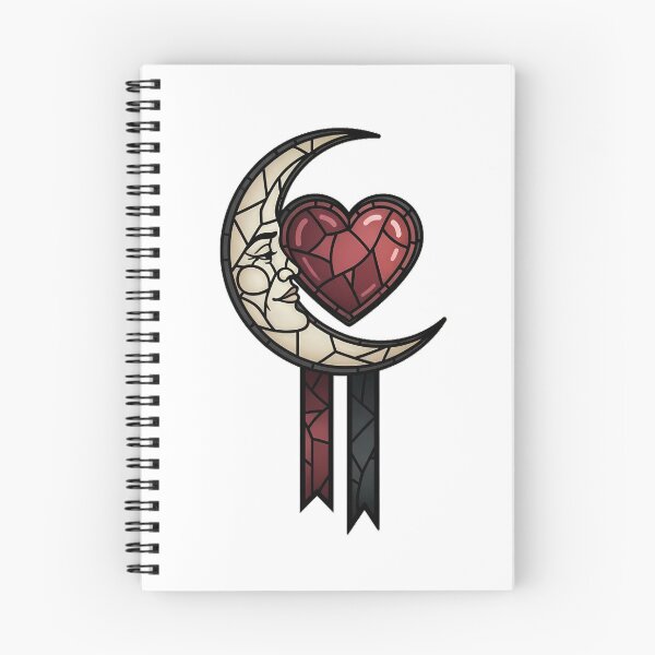 Item preview, Stained Glass Heart Moon designed and sold by IllumeInk.