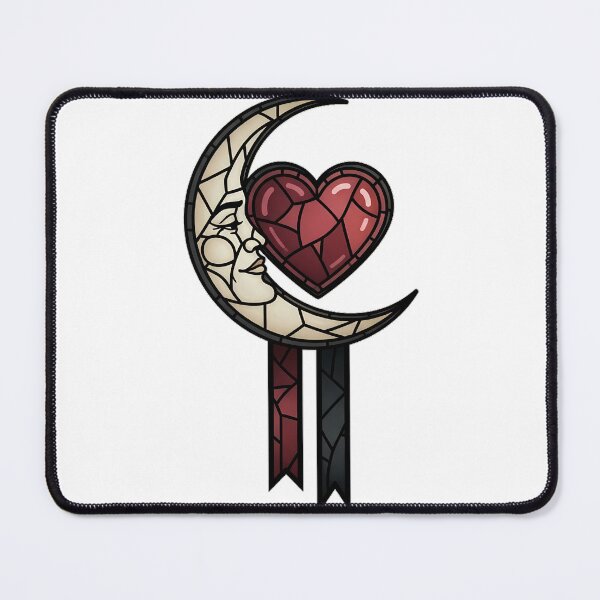 Item preview, Stained Glass Heart Moon designed and sold by IllumeInk.