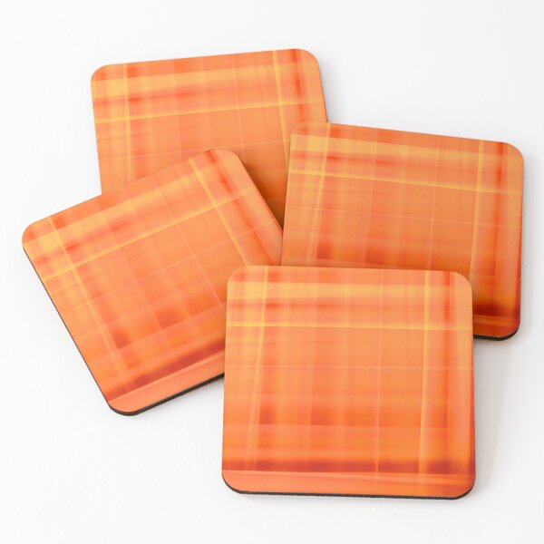 Item preview, Vibrant Orange Grid - Abstract Geometric Light & Texture Pattern Art designed and sold by AbulailArt.
