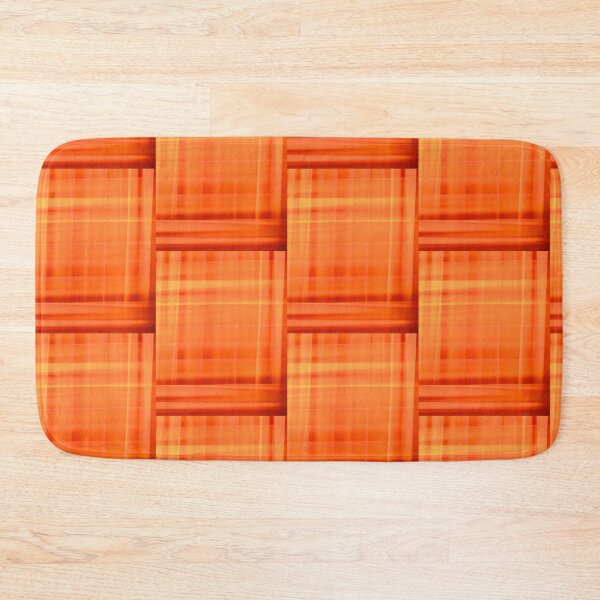 Item preview, Vibrant Orange Grid - Abstract Geometric Light & Texture Pattern Art designed and sold by AbulailArt.