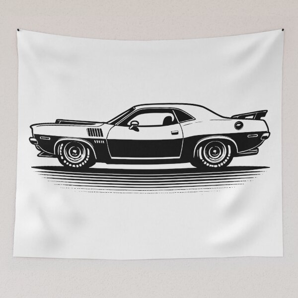 Item preview, black and white US muscle car designed and sold by Aspretto.
