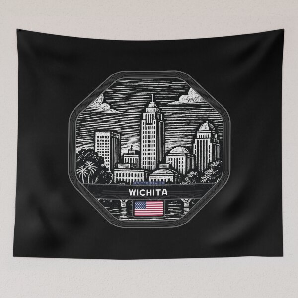 Item preview, Wichita USA Linocut Style  designed and sold by Thistle-TShop.