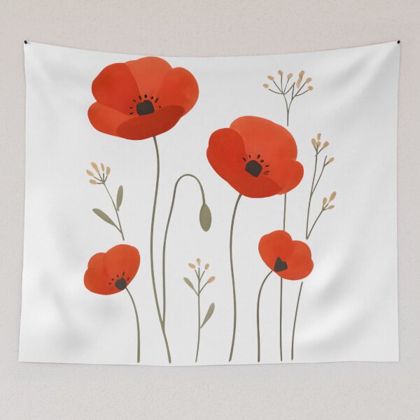 Aperçu de l'œuvre petits coquelicots rouges créée et vendue par uunaa.