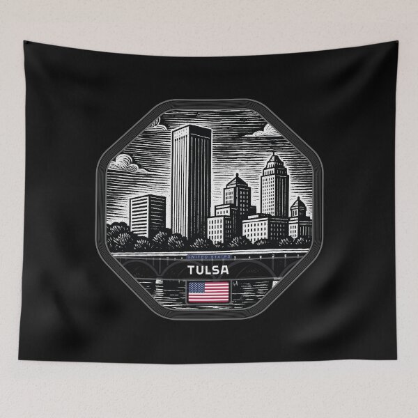 Item preview, Tulsa USA Linocut Style  designed and sold by Thistle-TShop.