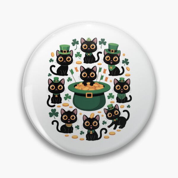Item preview, Shamrock Irish Black Cat Saint Patrick's Day Cute Cat Kitty designed and sold by EllenJast.