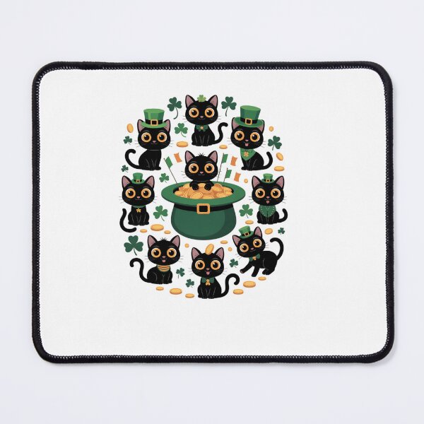 Item preview, Shamrock Irish Black Cat Saint Patrick's Day Cute Cat Kitty designed and sold by EllenJast.