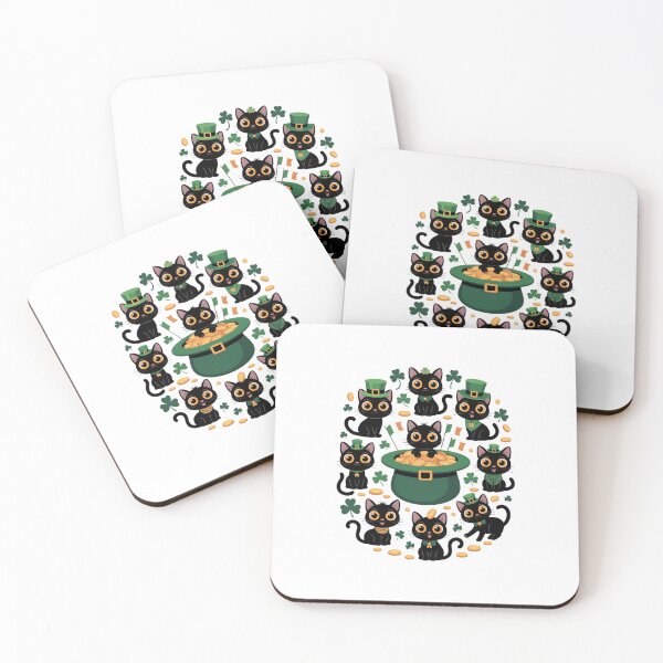 Item preview, Shamrock Irish Black Cat Saint Patrick's Day Cute Cat Kitty designed and sold by EllenJast.