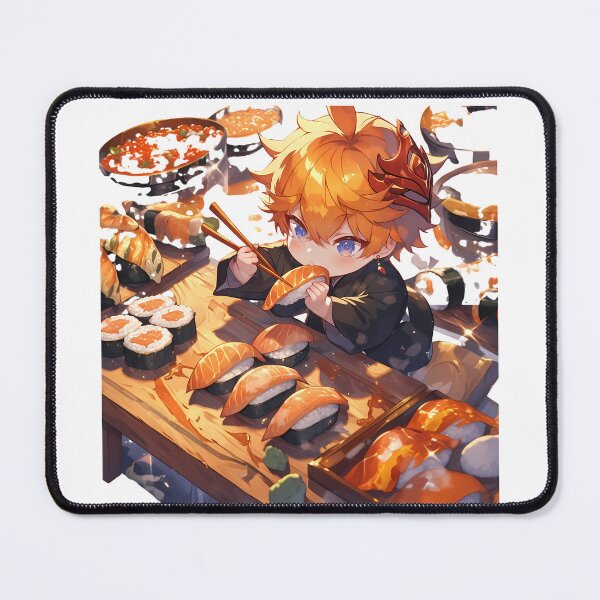 Item preview, Tartaglia Childe Genshin Impact Chibi Sushi Crunch designed and sold by Spraykart.