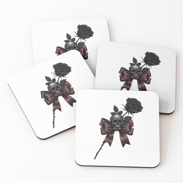 Item preview, Velvet Bow Skull Rose designed and sold by IllumeInk.