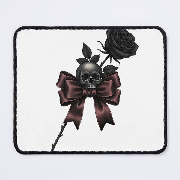 Item preview, Velvet Bow Skull Rose designed and sold by IllumeInk.