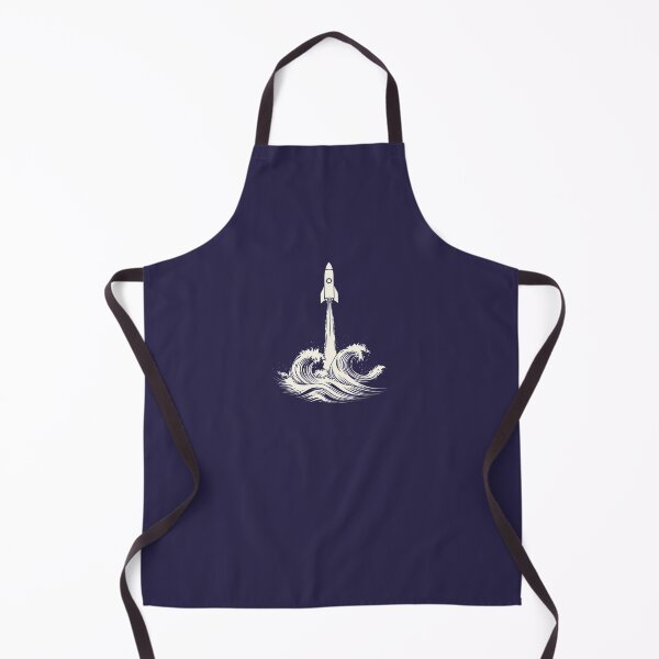 Item preview, Rocket Launch Over Ocean Waves – Minimal Space Aesthetic Retro Rocket designed and sold by Golden Blaze Studio.