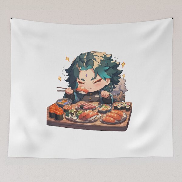 Item preview, Xiao Genshin Impact Chibi Sushi Silent Feast designed and sold by Spraykart.