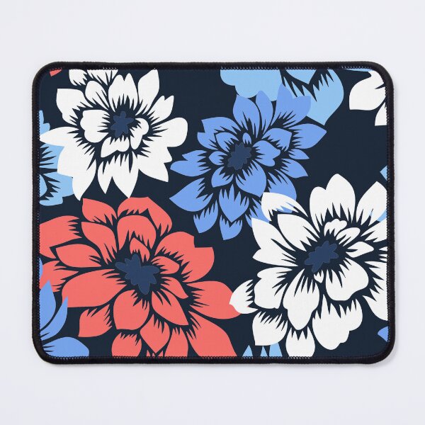Item preview, Elegant Floral Pattern Blue Coral on Navy designed and sold by HumanMess.