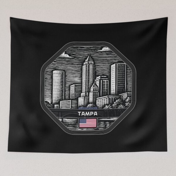 Item preview, Tampa USA Linocut Style  designed and sold by Thistle-TShop.