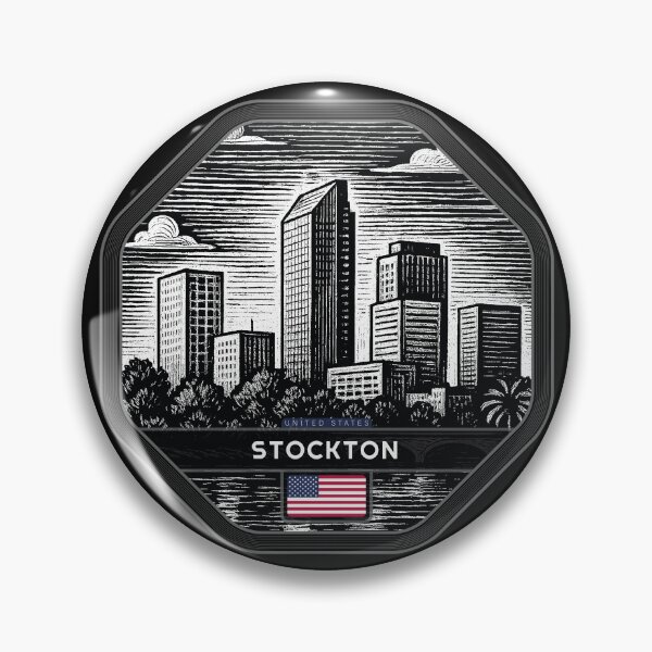 Item preview, Stockton USA Linocut Style  designed and sold by Thistle-TShop.