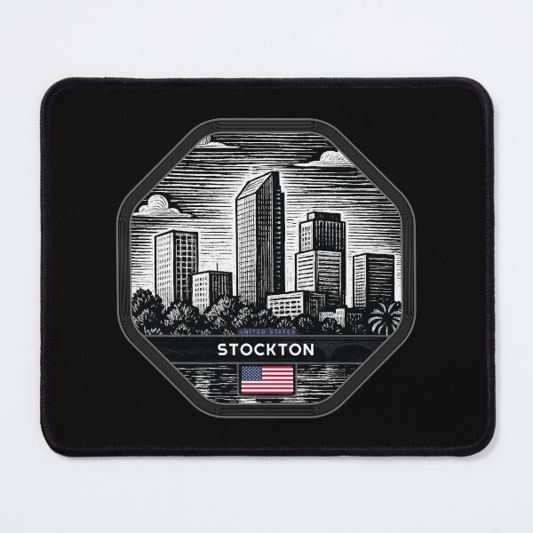 Item preview, Stockton USA Linocut Style  designed and sold by Thistle-TShop.