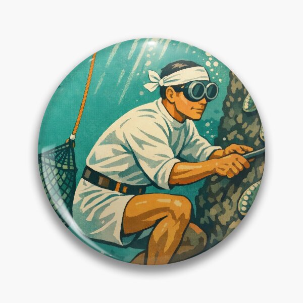 Item preview, KOREA HAENAM - Male Korean Sea Diver Retro Vintage Poster designed and sold by KOREA-HAENAM.