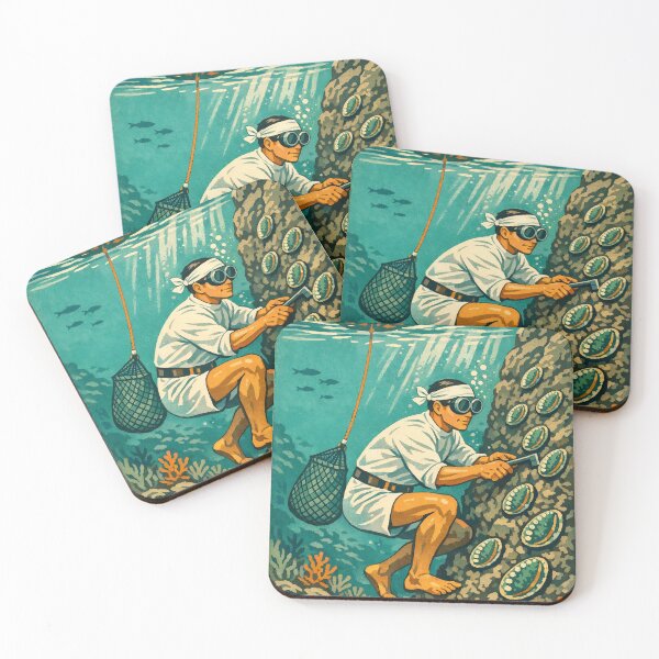 Item preview, KOREA HAENAM - Male Korean Sea Diver Retro Vintage Poster designed and sold by KOREA-HAENAM.