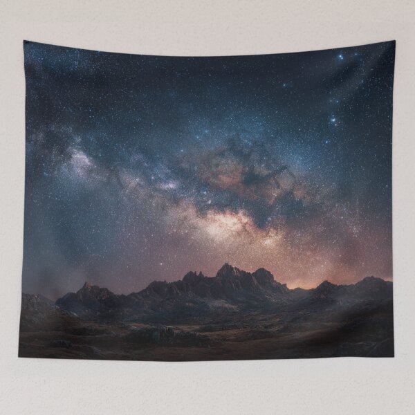 Item preview, Midnight Starry Sky Sunset Mountains designed and sold by GrinGalore.