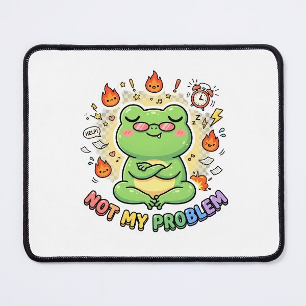 Item preview, Not My Problem Frog Sticker | Cute Unbothered Kawaii Chibi Frog Meme Sticker | Funny Sarcastic Laptop Water Bottle Sticker designed and sold by Velmora Studio.