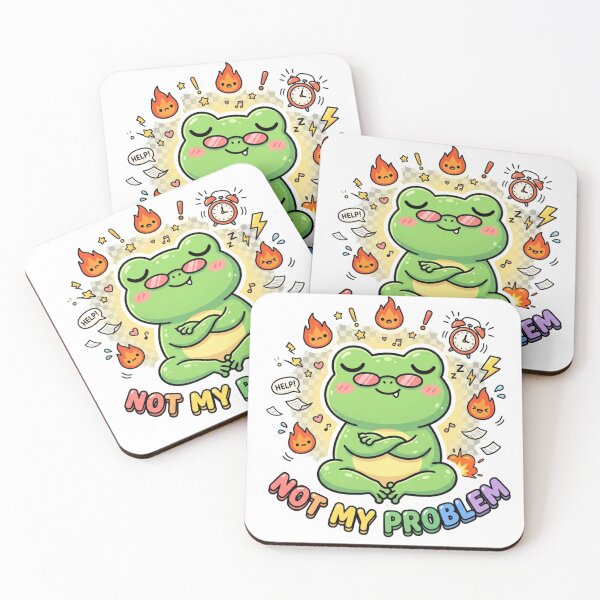 Item preview, Not My Problem Frog Sticker | Cute Unbothered Kawaii Chibi Frog  Meme Sticker | Funny Sarcastic Laptop Water Bottle Sticker designed and sold by Velmora Studio.