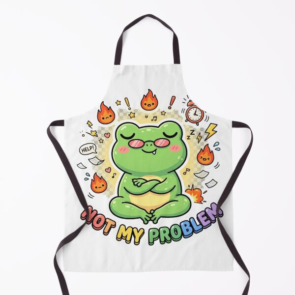 Item preview, Not My Problem Frog Sticker | Cute Unbothered Kawaii Chibi Frog Meme Sticker | Funny Sarcastic Laptop Water Bottle Sticker designed and sold by Velmora Studio.