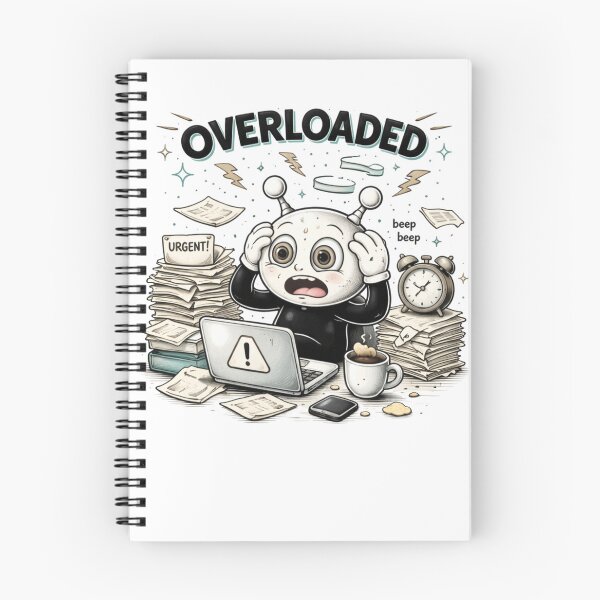 Item preview, Overloaded Funny Alien Stress Cartoon designed and sold by HumanMess.