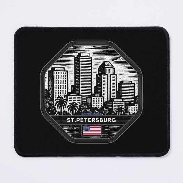 Item preview, St.Petersburg USA Linocut Style designed and sold by Thistle-TShop.
