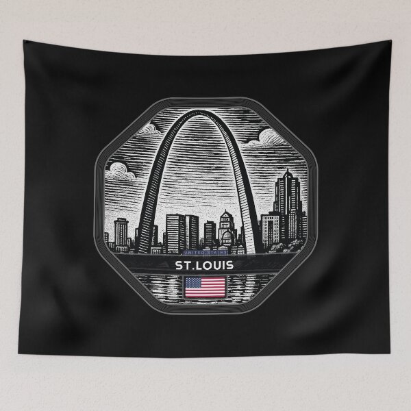 Item preview, St.Louis USA Linocut Style  designed and sold by Thistle-TShop.