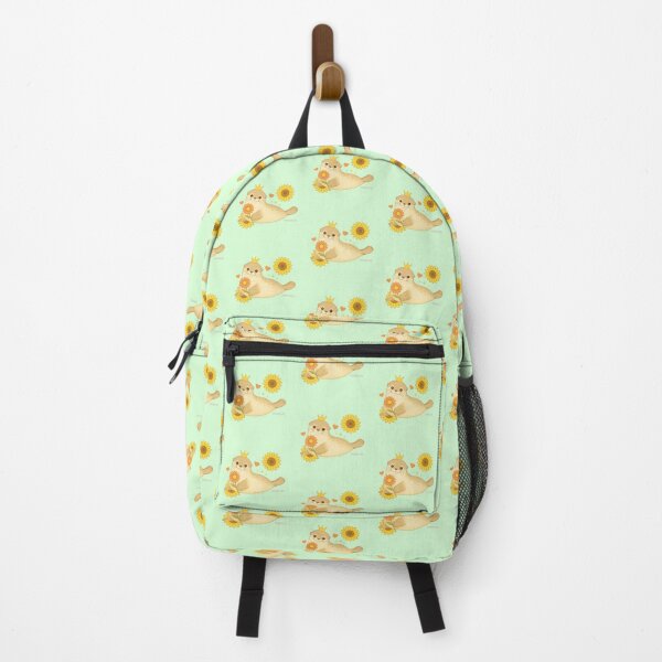Item preview, Pastel Seal with Sunflowers - Solid Mint designed and sold by HIMEKARI.