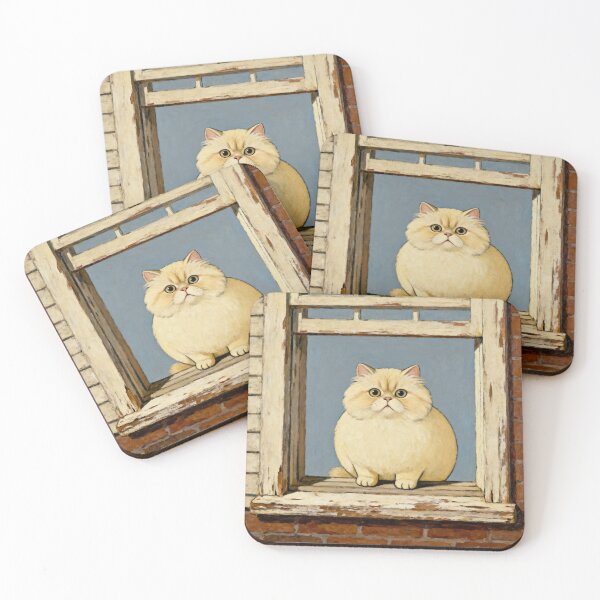 Item preview, Judgmental Cat Folk Art - Naive Portrait designed and sold by PictorialWhimsy.