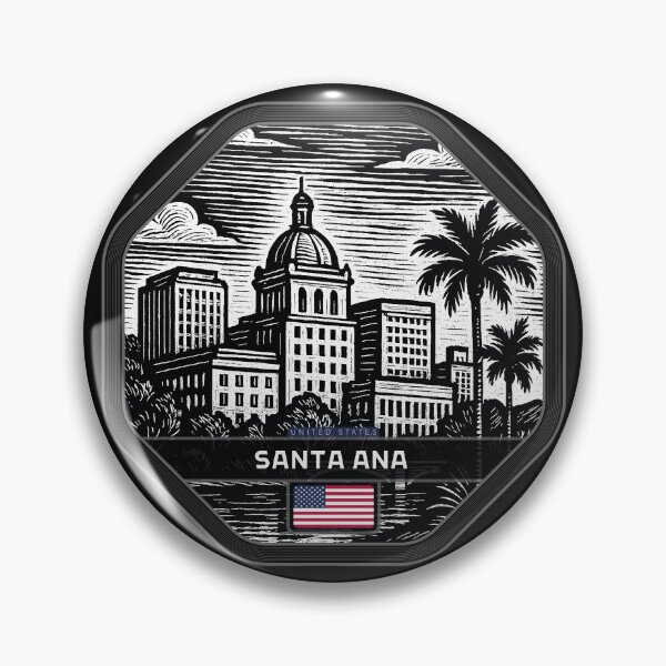 Item preview, Santa Ana USA Linocut Style  designed and sold by Thistle-TShop.