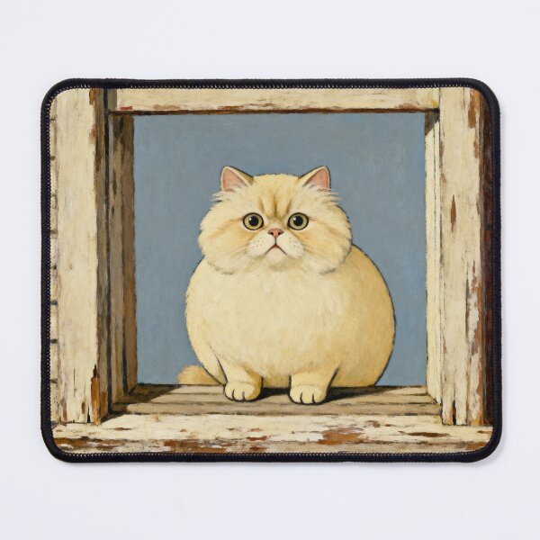 Item preview, Judgmental Cat Folk Art - Naive Portrait designed and sold by PictorialWhimsy.