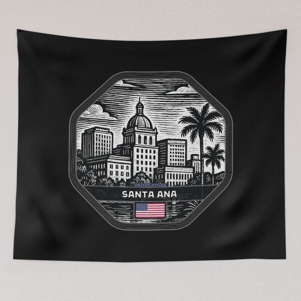 Item preview, Santa Ana USA Linocut Style  designed and sold by Thistle-TShop.