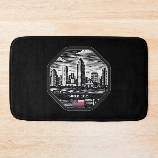 Item preview, San Diego USA Linocut Style  designed and sold by Thistle-TShop.