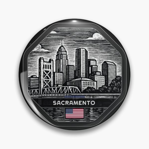 Item preview, Sacramento USA Linocut Style  designed and sold by Thistle-TShop.