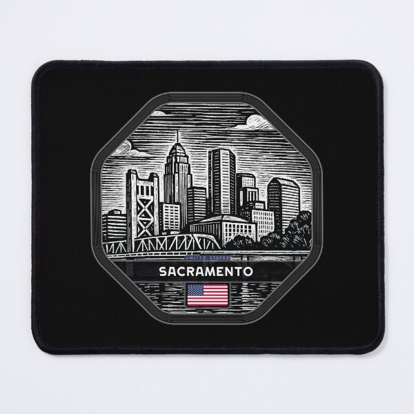 Item preview, Sacramento USA Linocut Style designed and sold by Thistle-TShop.