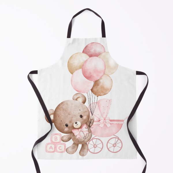 Item preview, cute pink teddy holding baloons designed and sold by Moonland21.