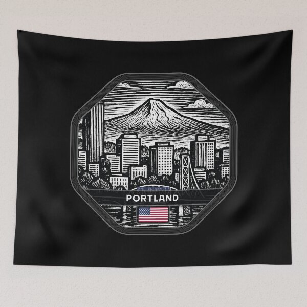 Item preview, Portland USA Linocut Style  designed and sold by Thistle-TShop.