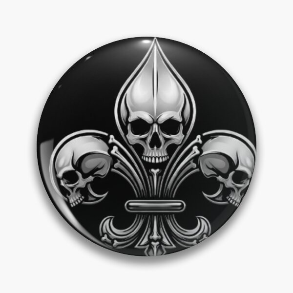 Item preview, Fleur de lys Silver Skull Halloween Versailles symbol ghost designed and sold by ProjectNoah.