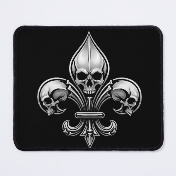 Item preview, Fleur de lys Silver Skull Halloween Versailles symbol ghost designed and sold by ProjectNoah.