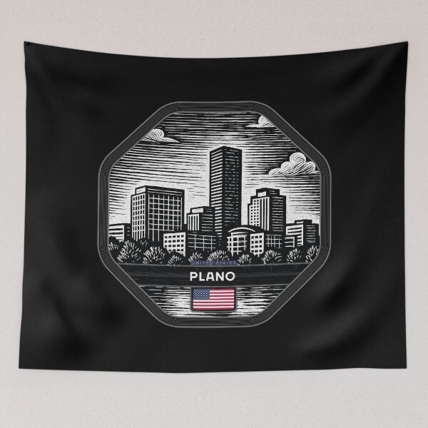 Item preview, Plano USA Linocut Style  designed and sold by Thistle-TShop.