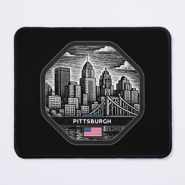 Item preview, Pittsburgh USA Linocut Style designed and sold by Thistle-TShop.