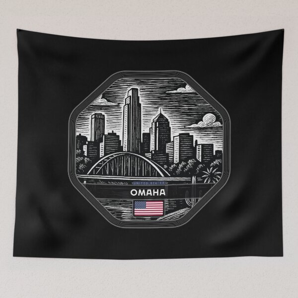 Item preview, Omaha USA Linocut Style  designed and sold by Thistle-TShop.