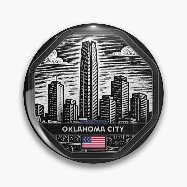 Item preview, Oklahoma City USA Linocut Style  designed and sold by Thistle-TShop.