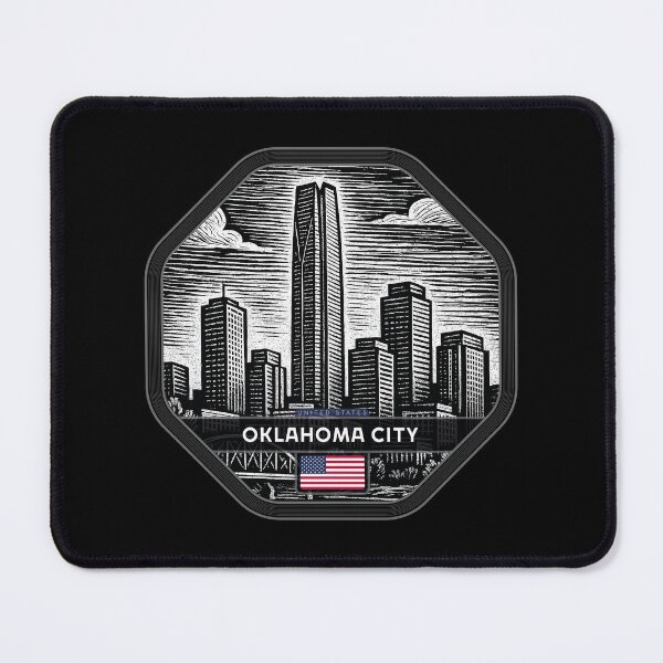 Item preview, Oklahoma City USA Linocut Style designed and sold by Thistle-TShop.
